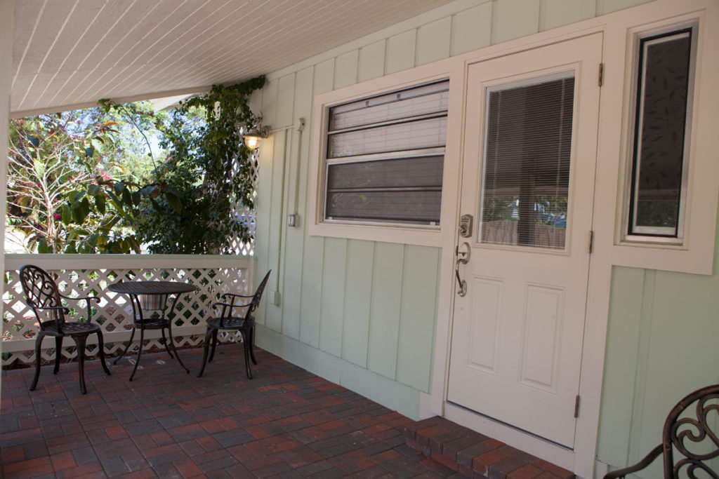 patio at a sober home in Delray Beach