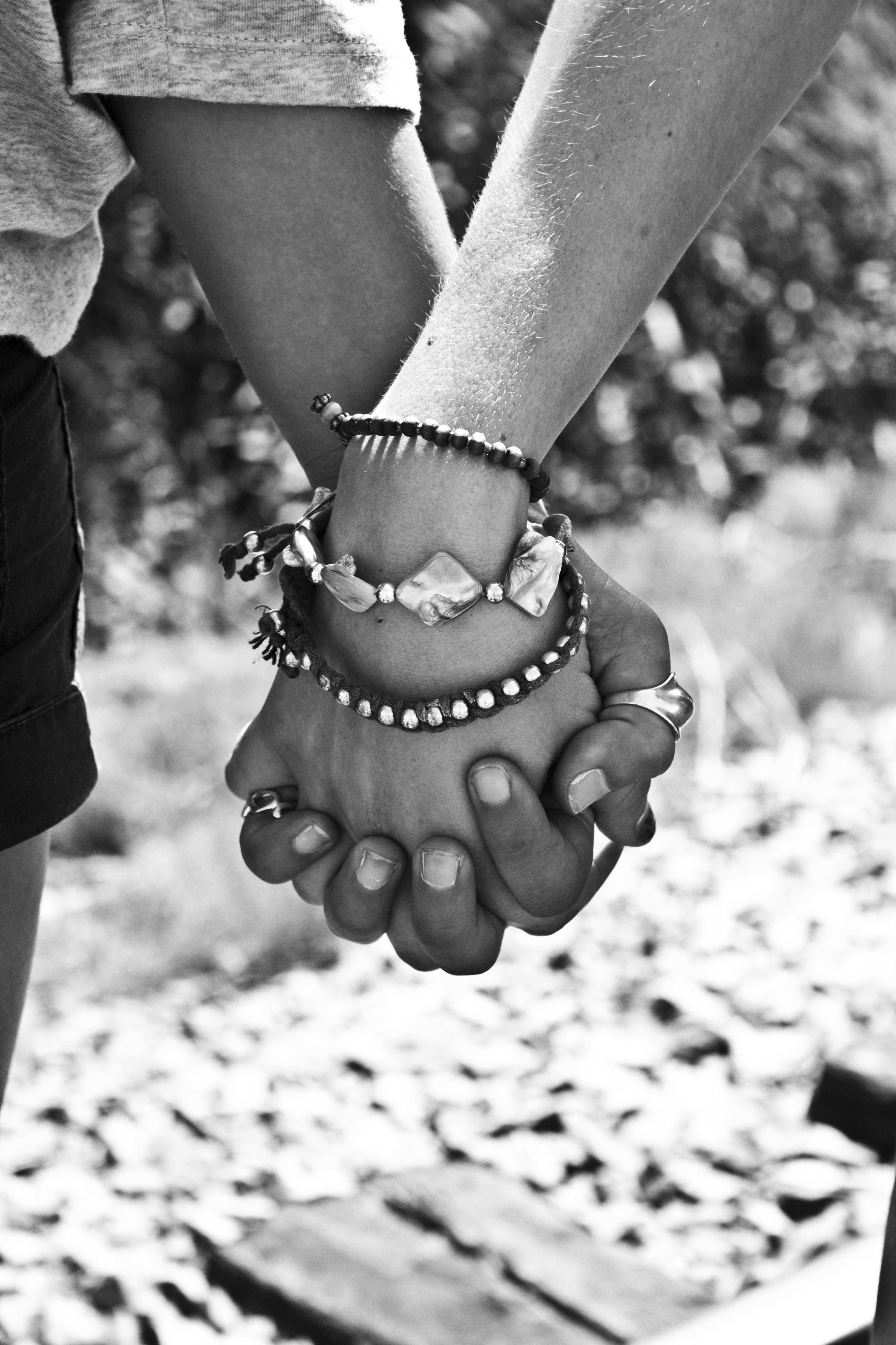 friends holding hands.